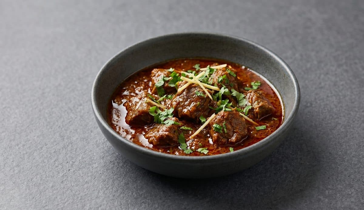 Kashmir Special Lamb Rogan Josh, tender lamb in a rich aromatic Kashmiri gravy