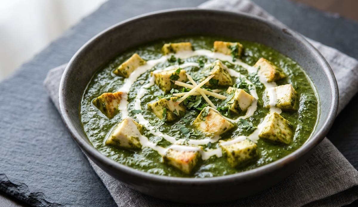 Punjabi saag paneer at Zaika by JJ, an Indian restaurant in Victoria, BC